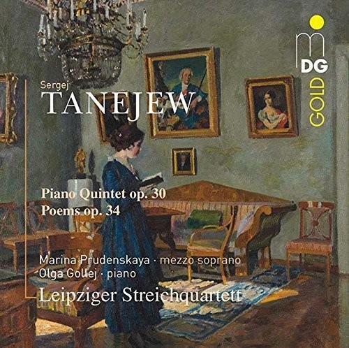 Leipzig String Quartet / Olga Gollej - Taneyev: Piano Quintet Op.30 Songs Op.34 vinyl record cover