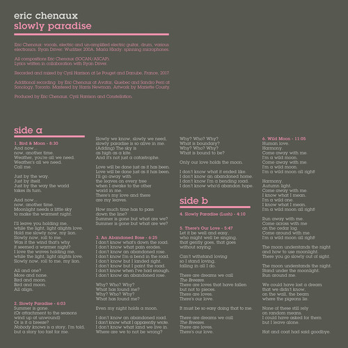 Eric Chenaux - Slowly Paradise vinyl record cover