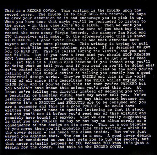 Xtc - XTC : Go 2 vinyl record cover