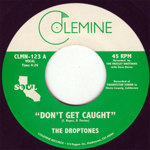 Droptones - Don't Get Caught / Young Blood vinyl record cover