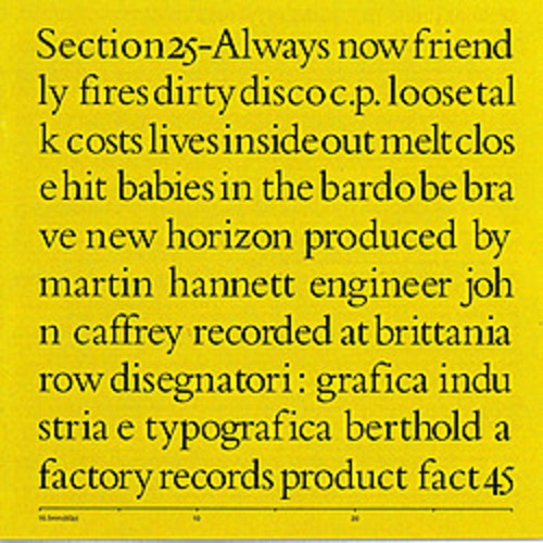 Section 25 - Always Now vinyl record cover