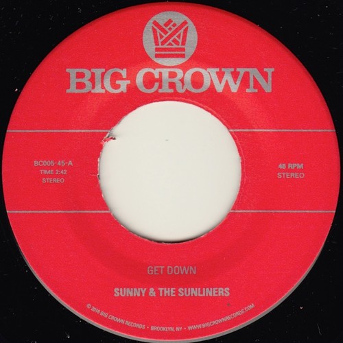 Sunny & Sunliners - Get Down / Cross My Heart vinyl record cover