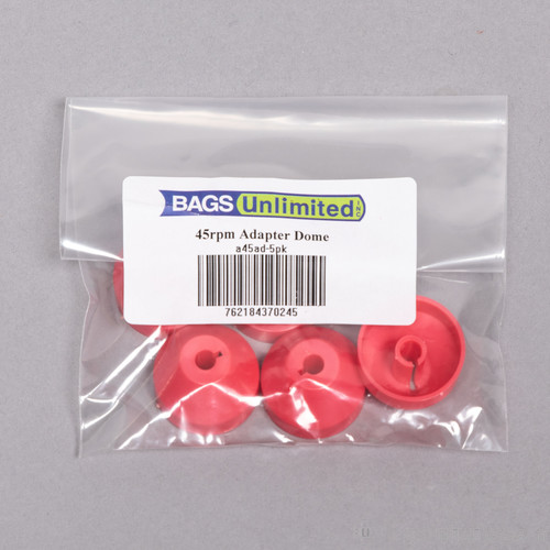Bu a45AD5Pk 45Rpm Record Adaptor Dome 5 Pack - Bags Unlimited A45AD5Pk - 7 Inch 45 RPM Record Adaptor Dome - 5 Pack (Red) vinyl record cover