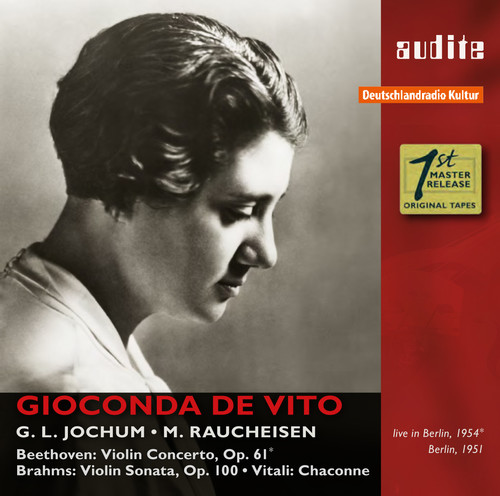 GIOCONDA DE VITO - Gioconda De Vito Plays Beethoven Brahms & Vitali vinyl record cover
