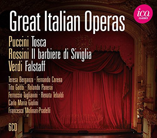 Puccini / Verdi / Rossini / Giulini / Tebaldi - Great Italian Operas vinyl record cover