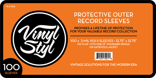  - Vinyl StylT 12.75" X 12.75" 3 Mil Protective Outer Record Sleeve 100CT
