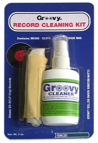 Bags Unlimited Agck-2 Groovy Record Cleaning Kit - Bags Unlimited AGCK-2 - Groovy Record Cleaning Kit - Includes 2 oz. Cleaning Fluid Micro Bristled Brush and Microfiber Cleaning vinyl record cover
