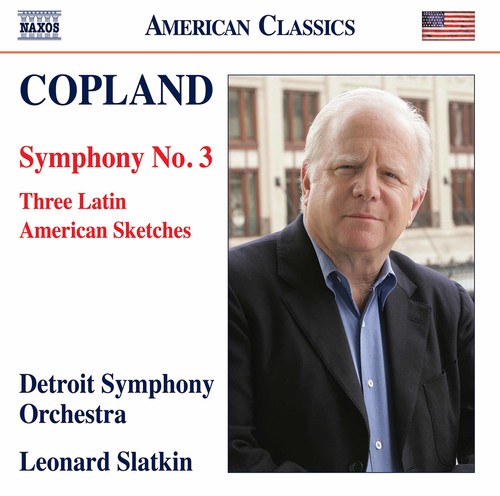 LEONARD SLATKIN - Aaron Copland: Symphony 3, Three Latin American vinyl record cover